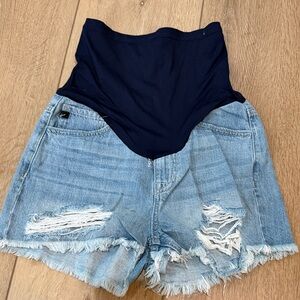 Pinkblush Light Blue Distressed Jean Shorts